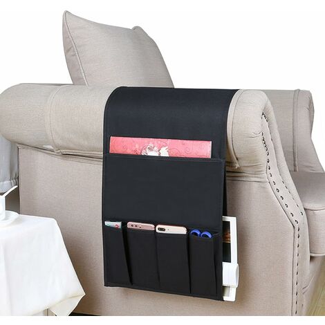 Sofa-Armlehnen-Organizer, Couch-Armlehnen-Organizer, Segeltuch,  Nachttisch-Hänge-Organizer, Schule, Nachttisch,  Zeitschriftenaufbewahrungstasche, Handy-Halter, Tasche