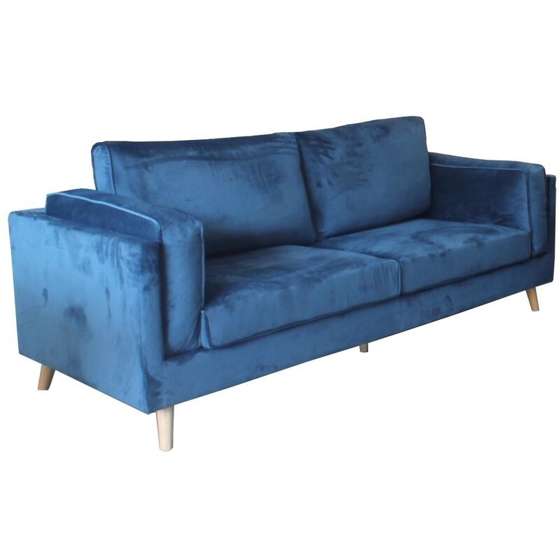 

Bh Design - Sofá VALENTINO, 3 plazas, terciopelo azul
