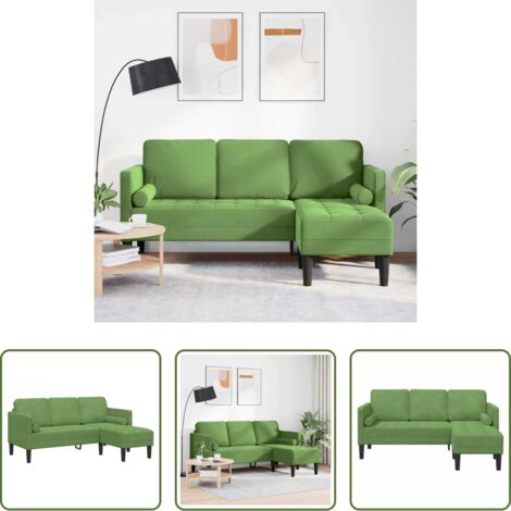 Sofá verde claro -  Juego de Sofá con cojín Verde claro Poliéster