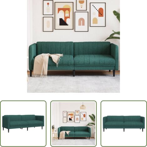 Sofá verde oscuro -  Sofá de 3 plazas tela verde oscuro