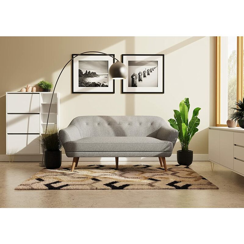 Sofa with Padded Cushion - Grey