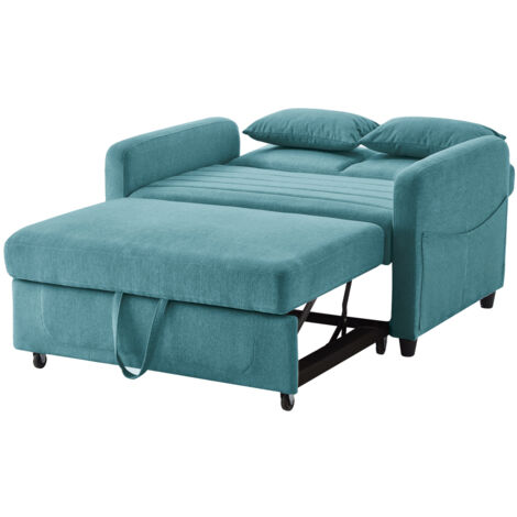 [Sofabett mit Schlaffunktion] Zweisitzer-Klappsofa, ausziehbares Design, schlicht und modern, zeitgemäßer Stil, dreistufig verstellbare Rückenlehne, atmungsaktiver Baumwoll-Leinen-Stoff