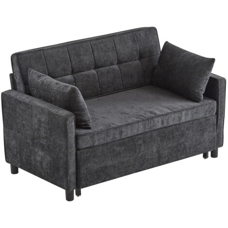 [Sofabett mit Schlaffunktion] Zweisitziges Sofa, Doppelschlafsofa, verstellbare Rückenlehne, Chenille-Stoff, hochdichter Schaumstoff, Wohnzimmersofa, Sofa mit Bettfunktion