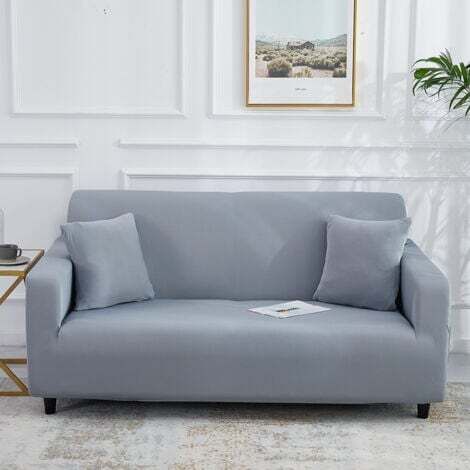 Sofabezug 2 Sitzer 145-185cm Sofabezug mit Armlehnen Modern Elastischer Universal Sofabezug Sofaschutz Hellgrau