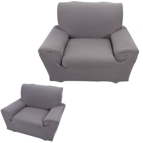 Sofabezug für Einzelsofa – Hochelastisch – Sitzschutz – Grau – Polyester