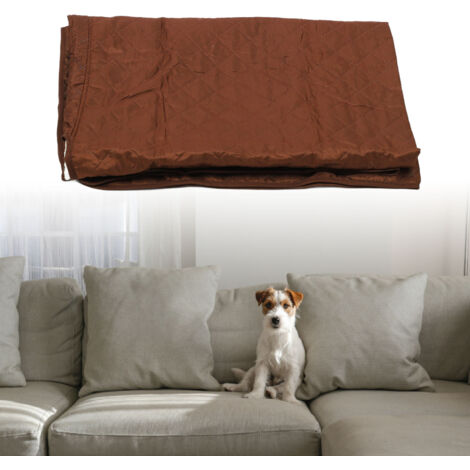 Sofabezug, No-Name-Marke, 2-Sitzer-Modell, strapazierfähiges, wasserdichtes Polyester, haustierfreundlich, braun, Maße 235 x 170 cm