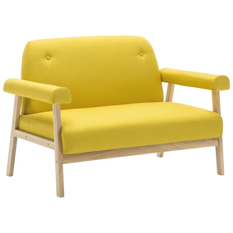 Vidaxl - 2-Sitzer-Sofa Stoff Gelb - Gelb