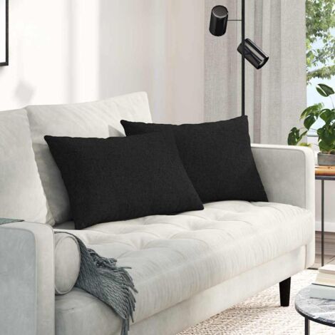 Sofakissen 2 pcs Schwarz 60 x 40 cm Stoff vidaXL