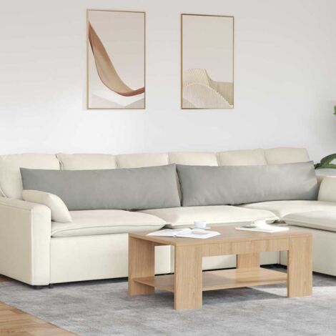 Sofakissen 2 Stück Hellgrau 145 x 40 cm Stoff vidaXL