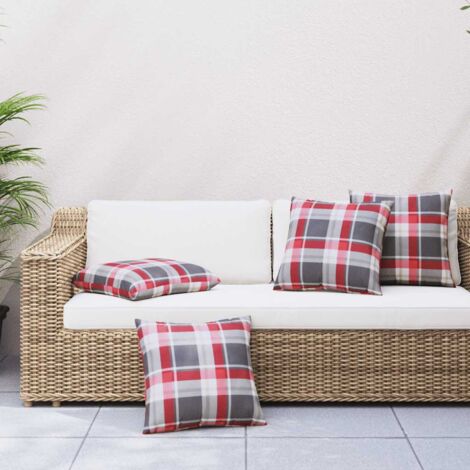 Sofakissen 4 Stk. Rot Karomuster 50x50 cm Stoff vidaXL