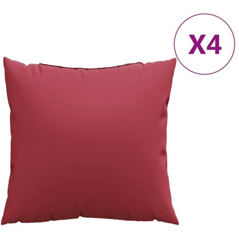 Sofakissen 4 Stk. Weinrot 50x50 cm Stoff vidaXL