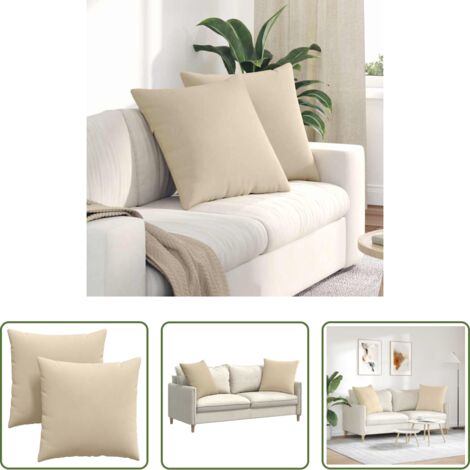 Sofakissen Creme -  Sofakissen 2 Stück Creme 80 x 80 cm Stoff