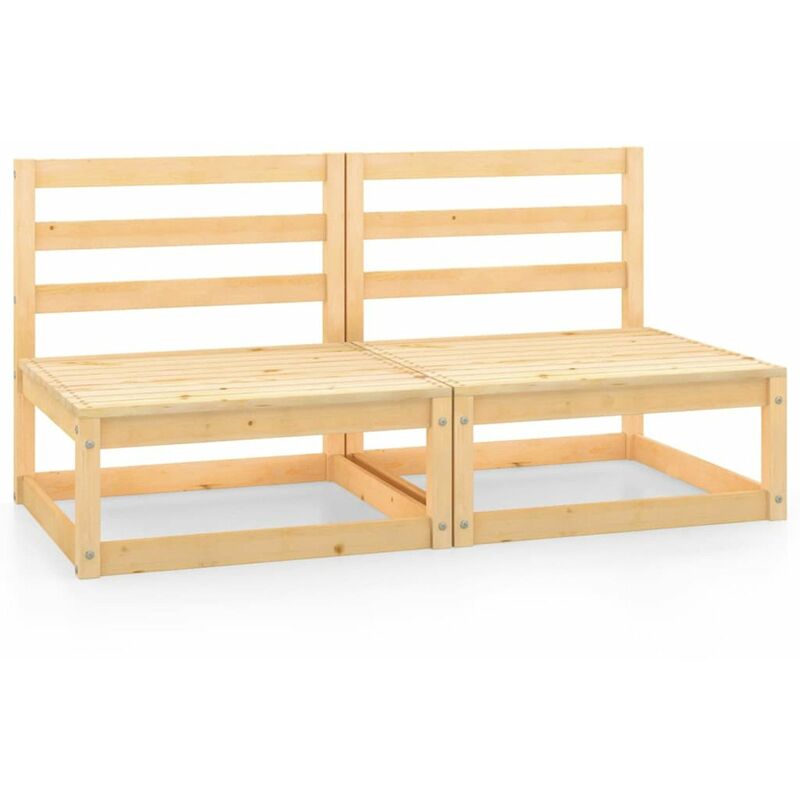 

Happyshopping - Sofas central de jardin 2 unidades madera maciza de pino