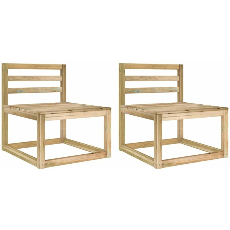 

Sofas centrales de palets jardin 2 uds pino impregnado verde