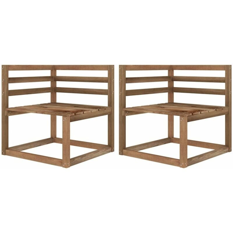 

Sofas de esquina de pales jardin 2 uds pino impregnado marron