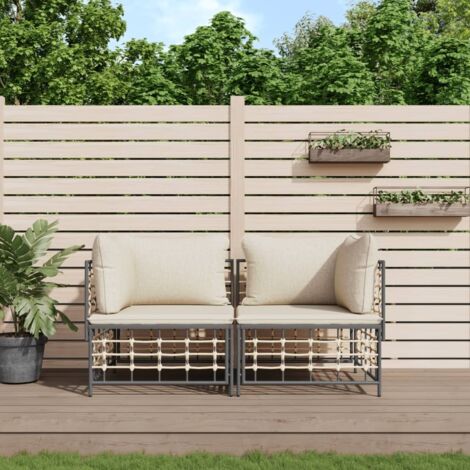 Sofás de esquina modulares con cojines 2 uds ratán sintético vidaXL