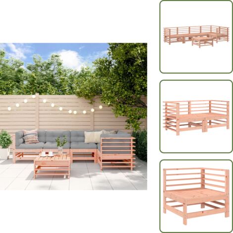 Sofás de exterior - vidaXL Juego de muebles de jardín 6 pzas madera maciza abeto Douglas - Muebles de jardín modulares