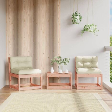 Sofás de jardín con cojines 2 uds madera maciza abeto Douglas vidaXL