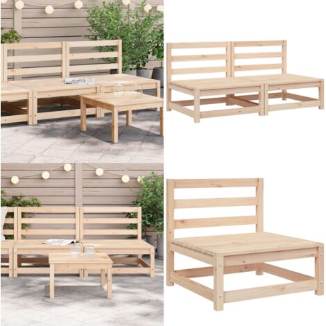 Sofás de jardín sin reposabrazos 2 uds madera pino 70x70x67 cm - Sofás de exterior - Sofás de madera