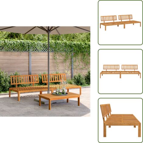Sofás de madera - vidaXL Sofás centrales palets de jardín 2 uds madera maciza de acacia - Sofás de acacia