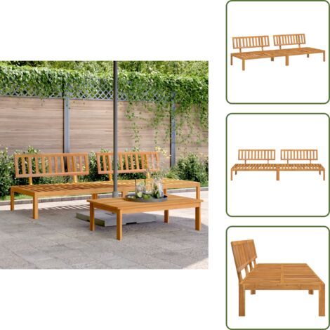 Sofás de palets - vidaXL Sofás centrales palets de jardín 2 uds madera maciza de acacia - Sofás modulares