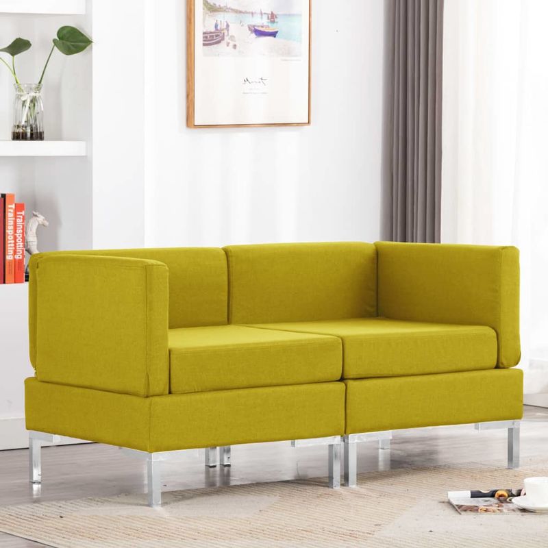 

Sofas esquineros seccionales 2 uds con cojines tela amarillo