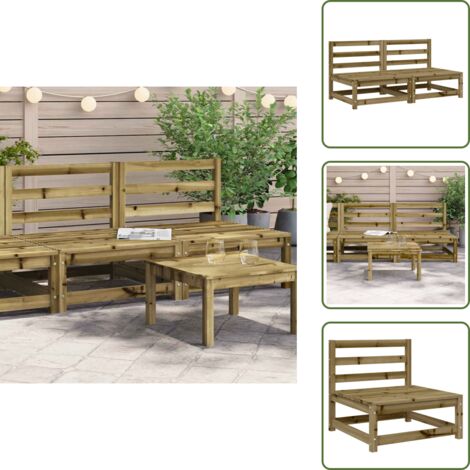 Sofás sin reposabrazos - vidaXL Sofás de jardín sin reposabrazos 2 uds madera pino 70x70x67 cm - Sofás modulares