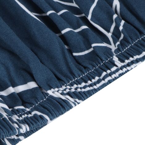 Sofaschutzhülle, 1-teilig, Polyesterfaser, blaue Blattoptik, 2-Sitzer