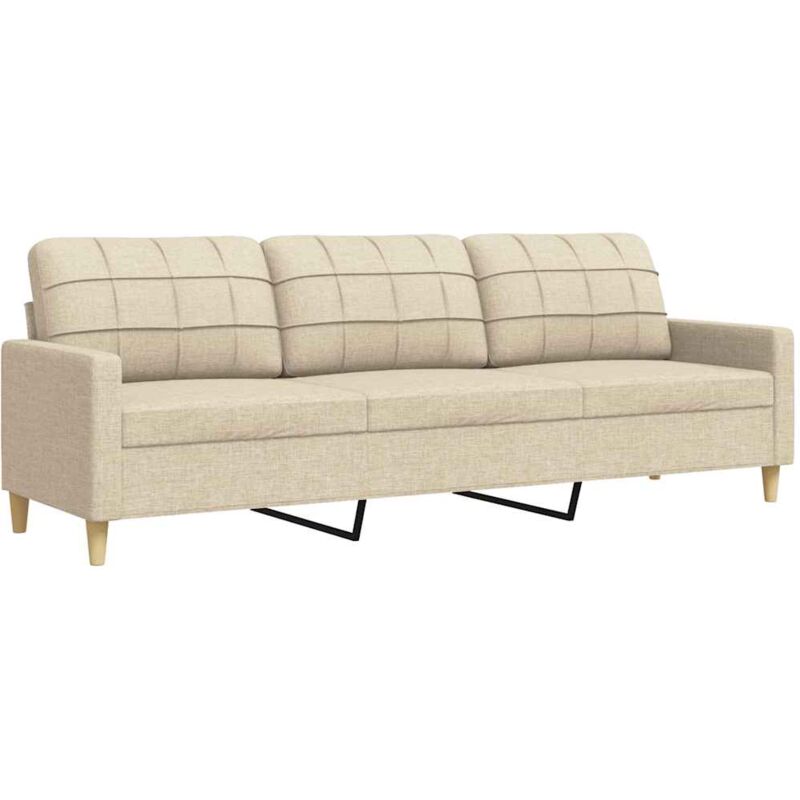 3-sitzer-sofa Creme 210 Cm Stoff Vidaxl