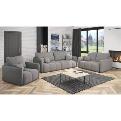 Sofaset Designersofa MORGANO 3-2-1 Stoff Abriamo Beige