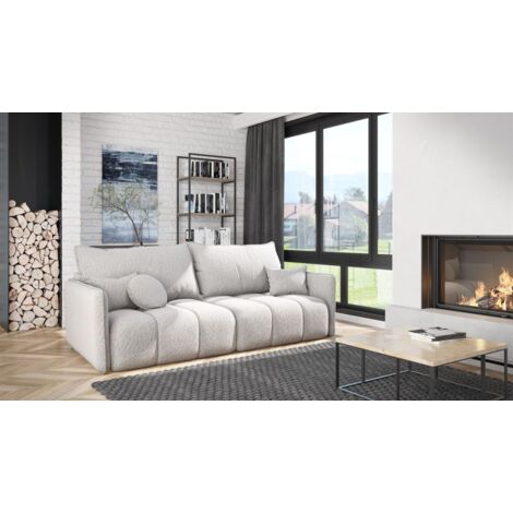 Sofaset Designersofa MORGANO 3-2-1 Stoff Abriamo Hellgrau