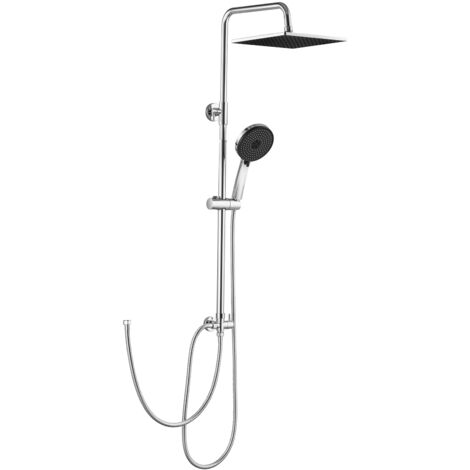 Sofetiy Max Colonne de Douche Chromé, Système de Douche avec Douchette, Set Kit de Douche sans Mitigeur en Acier Inox Réglable en Hauteur