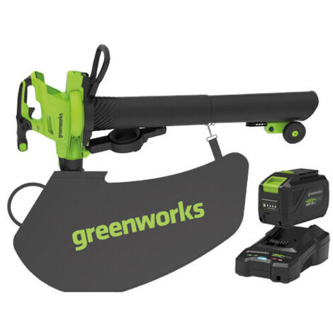 SOFFIATORE ASPIRATORE GREENWORKS 48V KIT GD48BVIIK4