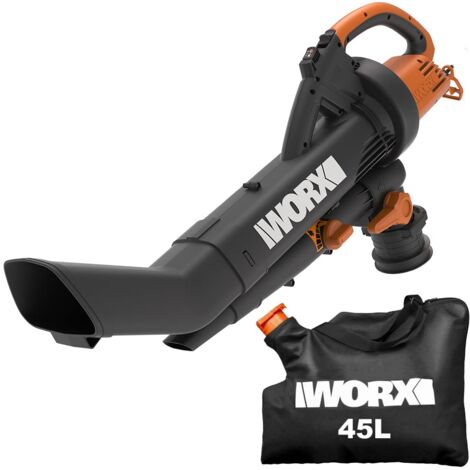 Soffiatore aspiratore trituratore elettrico WORX WG505E 3000W sacco raccolta 45L