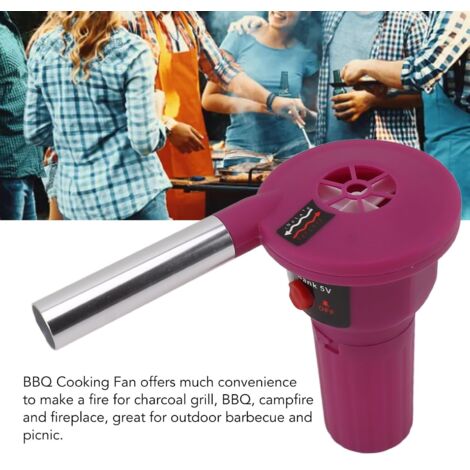 Soffiatore elettrico portatile da 5 V per barbecue con cavo USB, mini soffiatore a carbone ricaricabile per campeggio all'aperto, escursionismo, picnic, barbecue