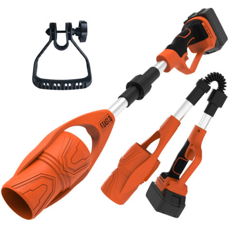 Soffiatore per foglie a batteria con batteria da 1500 mAh e caricabatterie, 400 W, 29000 giri/min, 520 CFM, 150 MPH, Soffiatore per foglie con testa curva, velocità continua