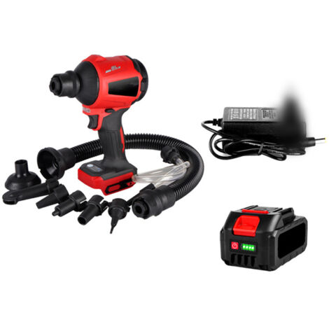 Soffiatore senza fili 21V 2 in 1 (soffiatore e aspirapolvere) con motore brushless 80.000 giri/min e tubo di sgonfiaggio