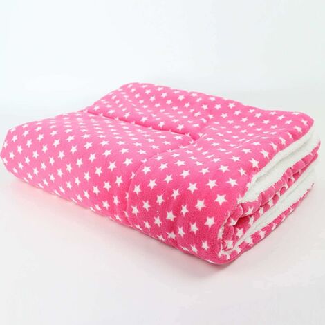 soffici coperte per cani e gatti, cuscino per cuccioli, tappeto lavabile, piccolo, medio, grande (L, rosa), stelle rosa