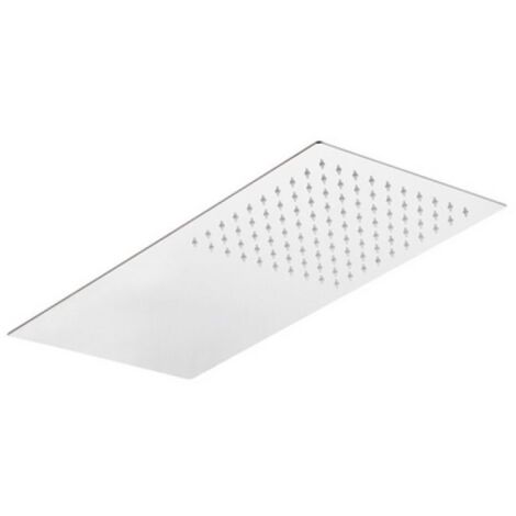 SOFFIONE 1 GETTO RETTANGOLARE ULTRA PIATTO ACCIAIO INOX mm 500x250x3