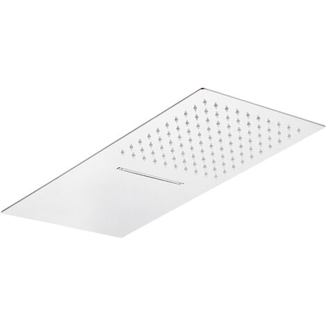 Soffione 2 getti rettangolare ultra piatto acciaio inox mm 500x250x3