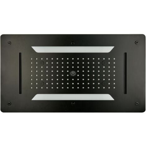 Soffione a incasso, soffione con installazione a soffitto XXLDPG5030 - nero - 70 x 38 cm