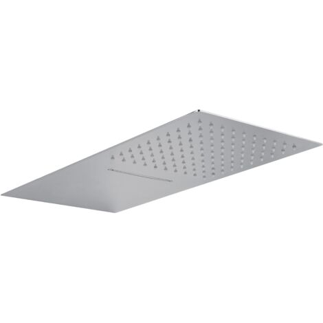 Soffione a parete in acciaio inox Berlino, 50x27 cm