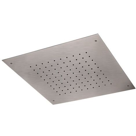 Soffione a soffitto in acciaio inox spazzolato quadrato