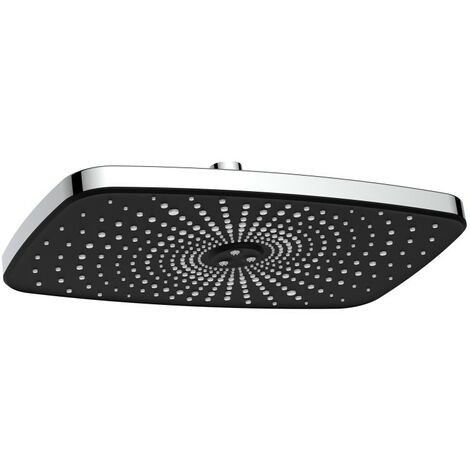 Soffione cromato e nero 30x19 cm 1 getto - Serie Vortex Square