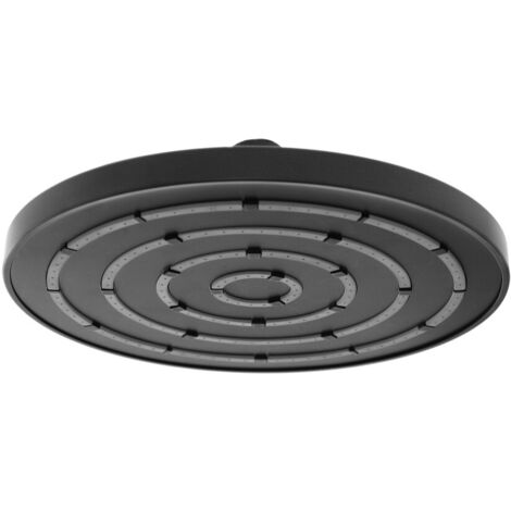 Soffione doccia Ø 20 cm in finitura nero anticalcare Hidra