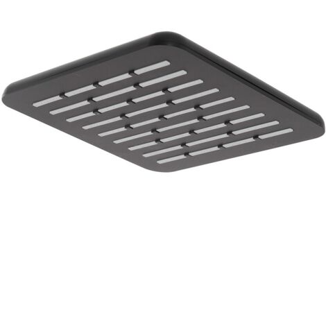 Soffione doccia 20 x 20 cm in finitura nero anticalcare Hidra