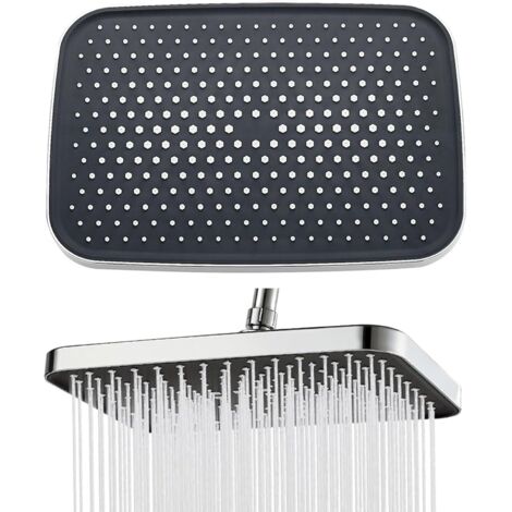 Soffione doccia 30 x 21 cm Soffione doccia rotante ad alta pressione Facile da pulire Soffione doccia anticalcare per doccia da bagno Argento