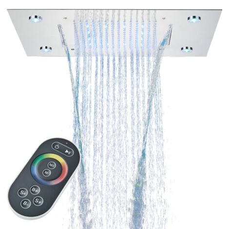 Soffione Doccia 4935cm Cromo Fisso a Pioggia Soffione Doccia Grande ad Alta Pressione,Soffione Doccia Anticalcare in acciaio inox 304 Soffione quadrato doccia quadrato,Silicone Anti-Blocco