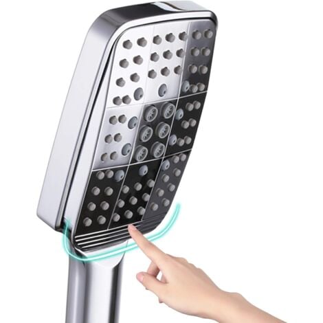 Soffione doccia 6 modalità di getto, stile aggiornato, copertura completa, doccetta cromata, getto ad alta pressione, soffione doccia universale, ugello in silicone ecologico per vasca e spa