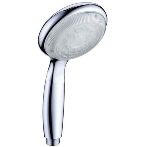 Soffione doccia a LED luminoso, doccetta a mano con cambio automatico di colore, design multicolore per un bagno moderno.